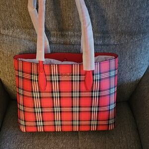 Red Plaid Women's Tote Bag